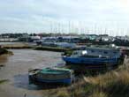 Houseboats and boatyard at Felixstowe Ferry